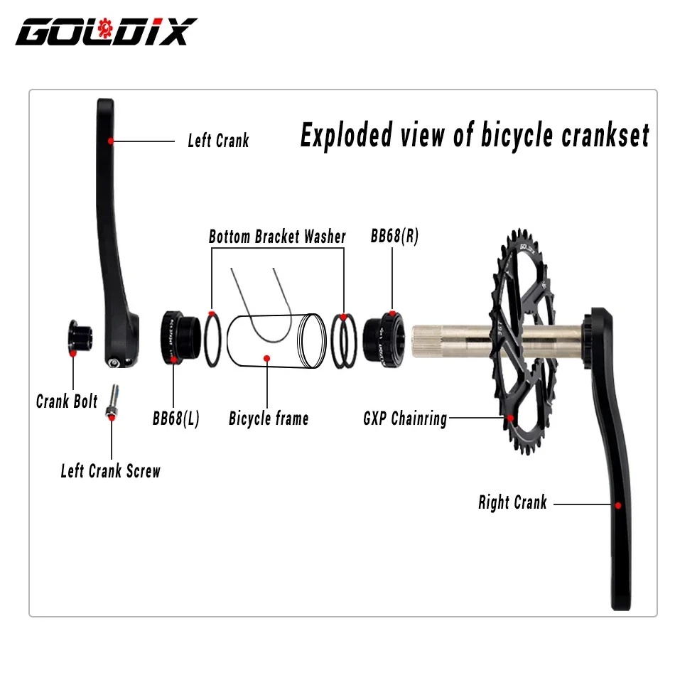 Велосипедный Шатун GOLDIX 170/175 Мм Кованый С Широкими Зубьями И Узкими 30/32/34/36/38T