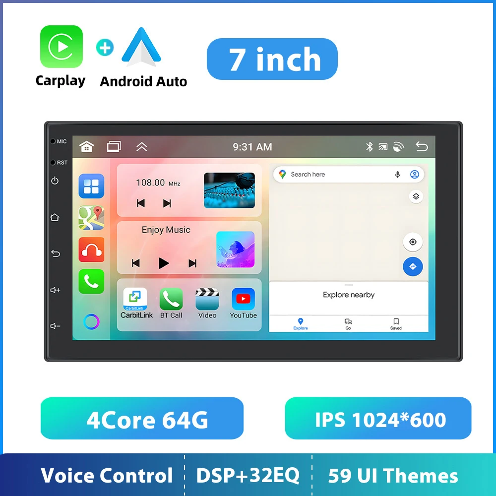 

Podofo 8 ядер 2din Carplay автомобильный Android Радио мультимедийный плеер 7/9/10 "GPS для Toyota Volkswagen Hyundai Nissan Киа Renault Lada