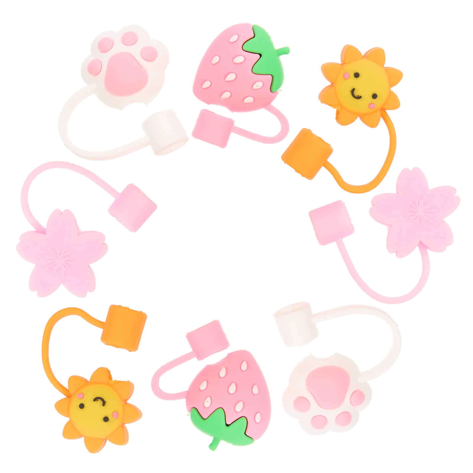 

Straw Covers Silicone Tips Cover Caps Cap Drinking Reusable Toppers Tip Straws Protector Plugs Plug Topper Cute Protectors End