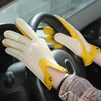 ladies sheepskin harley motorcycle gloves fashion knitted mesh breathable motorbike cycling gloves bmx atv mtb off road gloves