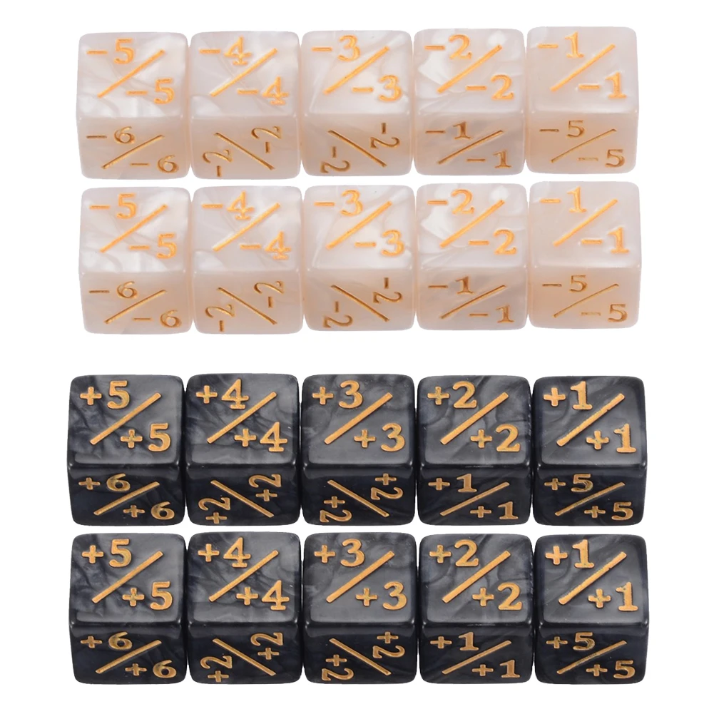 10X5 положительный + 1/+ 1 &amp 5 отрицательный-1/-1 счетчик игральных костей для Magic The