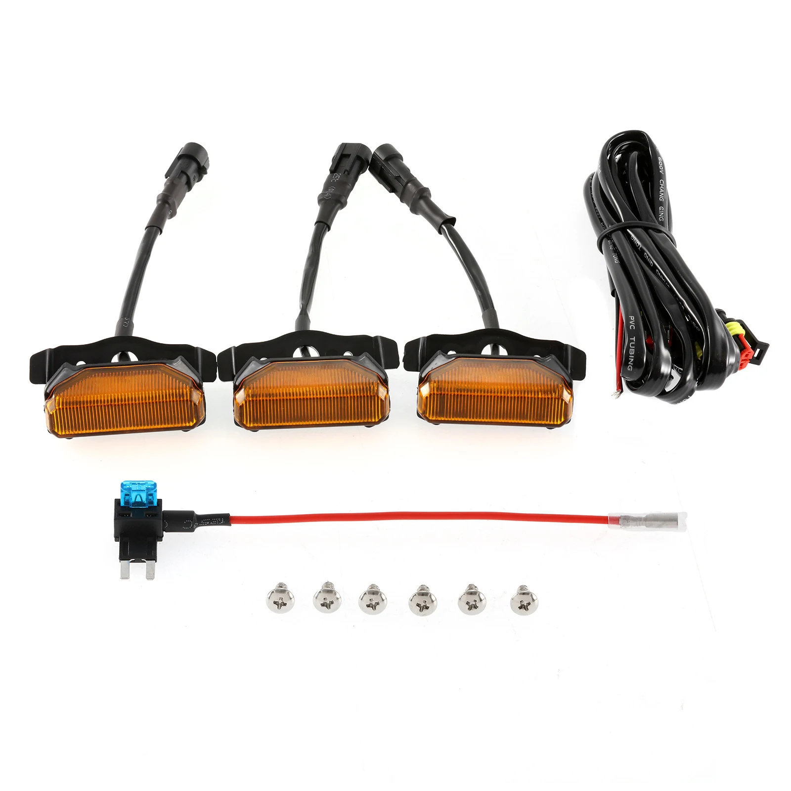 

3 шт. светодиодный светильник на передней решетке автомобиля для Toyota Tundra TRD Pro 2019-2021, янтарный светильник на решетке DRL, декоративный светильник, водонепроницаемый IP67