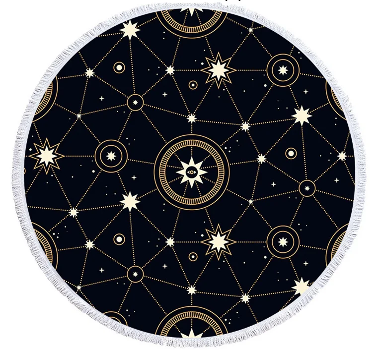 Fringed Beach Towel Luxury Beach Towel Constellation Towels Beach Bath Towel Microfiber Towel