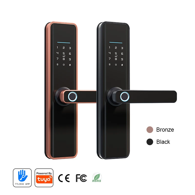 

Eseye aluminum alloy fingerprint door lock for hotel manual push cerradura para puerta principal inteligente smart door lock
