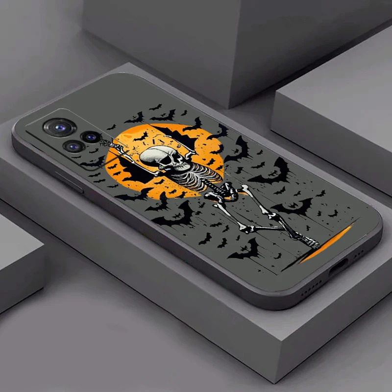 Чехол для телефона с тыквой и черепом на Хэллоуин VIVO Y91 Y85 Y83 Y79 Y77 Y76S Y75 Y73 Y73S Y72 Y70S Y67