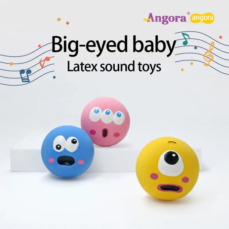 

1PCS Pet Dog Toy Interactive Rubber Balls Pets Dog Cat Puppy Cute Cartoon Big Eyeball Dog Makes Noises And Nibbles Toys