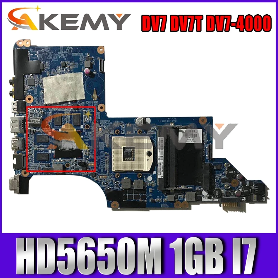 

605320-001 605320-501 Laptop motherboard For HP Pavillion DV7 DV7T DV7-4000 HD5650M 1GB I7 Notebook Mainboard DA0LX6MB6F2 HM55
