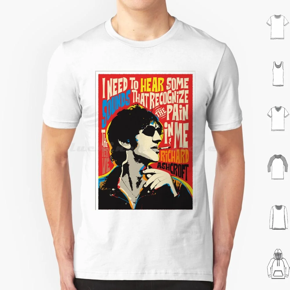 Ричард Ashcroft футболка 6xl хлопок крутая The Verve Группа Музыка Indie Poprain быть здесь