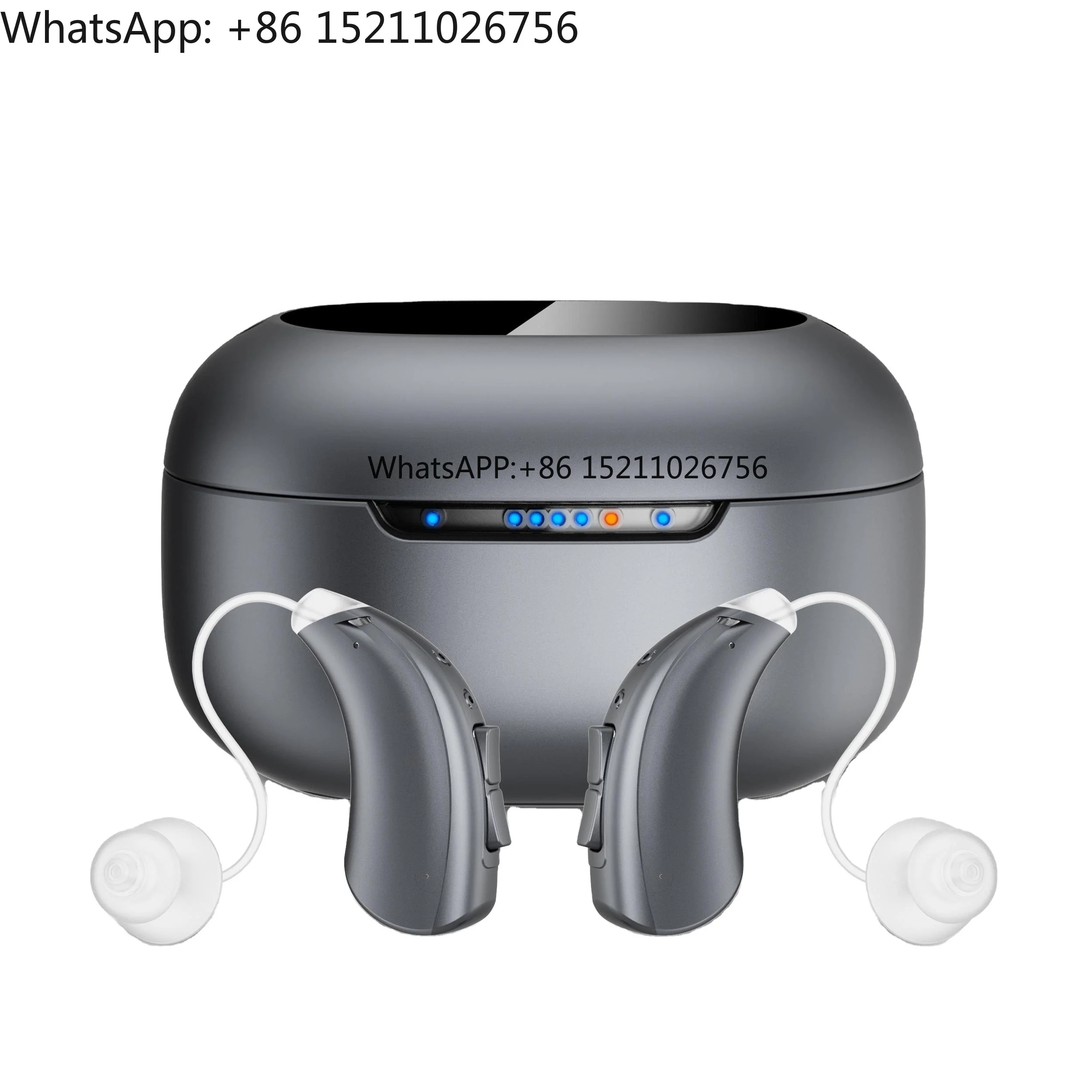 Фото Слуховые аппараты JINGHAO DW3 серого цвета, перезаряжаемые, медицинские, с Bluetooth, OTC, саморегулируемые, для людей с нарушениями слуха №1