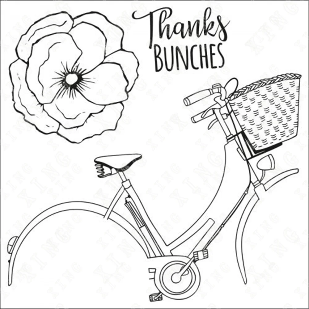 

New Arrival Thankful Bicycle Metal Cutting Dies Stamps Scrapbook Diary Decoration Embossing Template Diy Greeting Card Handmade