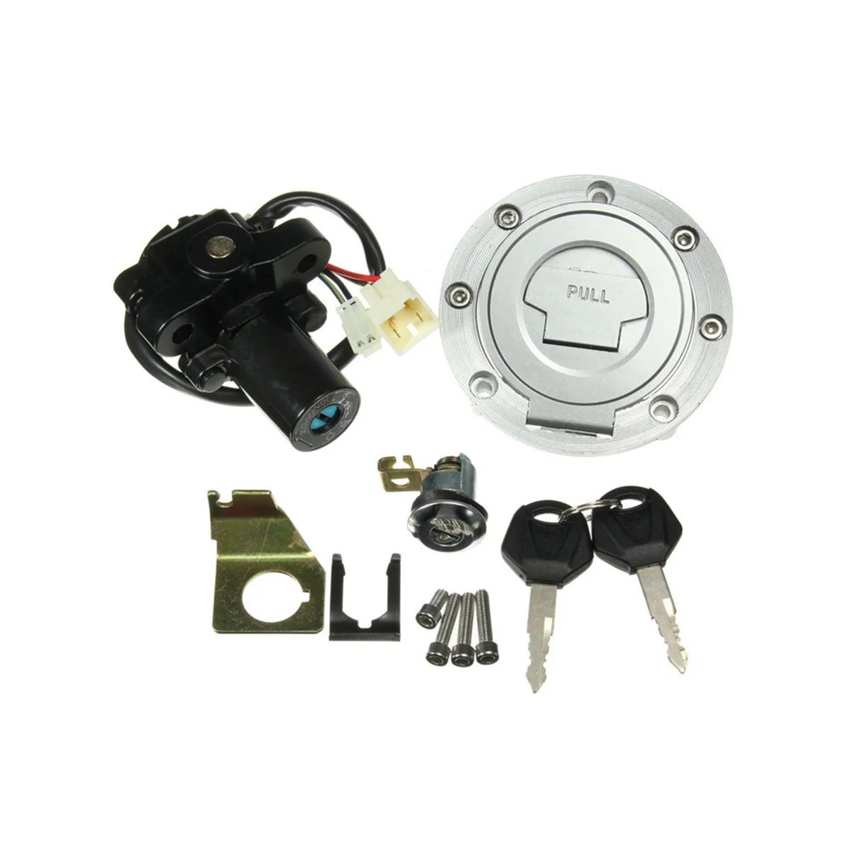 

Fuel Gas Tank Cover Seat Ignition Switch Lock Key Set for 2002-2003 Yamaha YZF R1 07-22 R6 04-22 FJR1300 2001-2022 FZ6