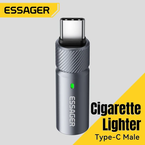 Мини-прикуриватель Essager Type-C, вольфрамовая проволока без зарядки, портативная зажигалка, ветрозащитная и энергосберегающая для улицы