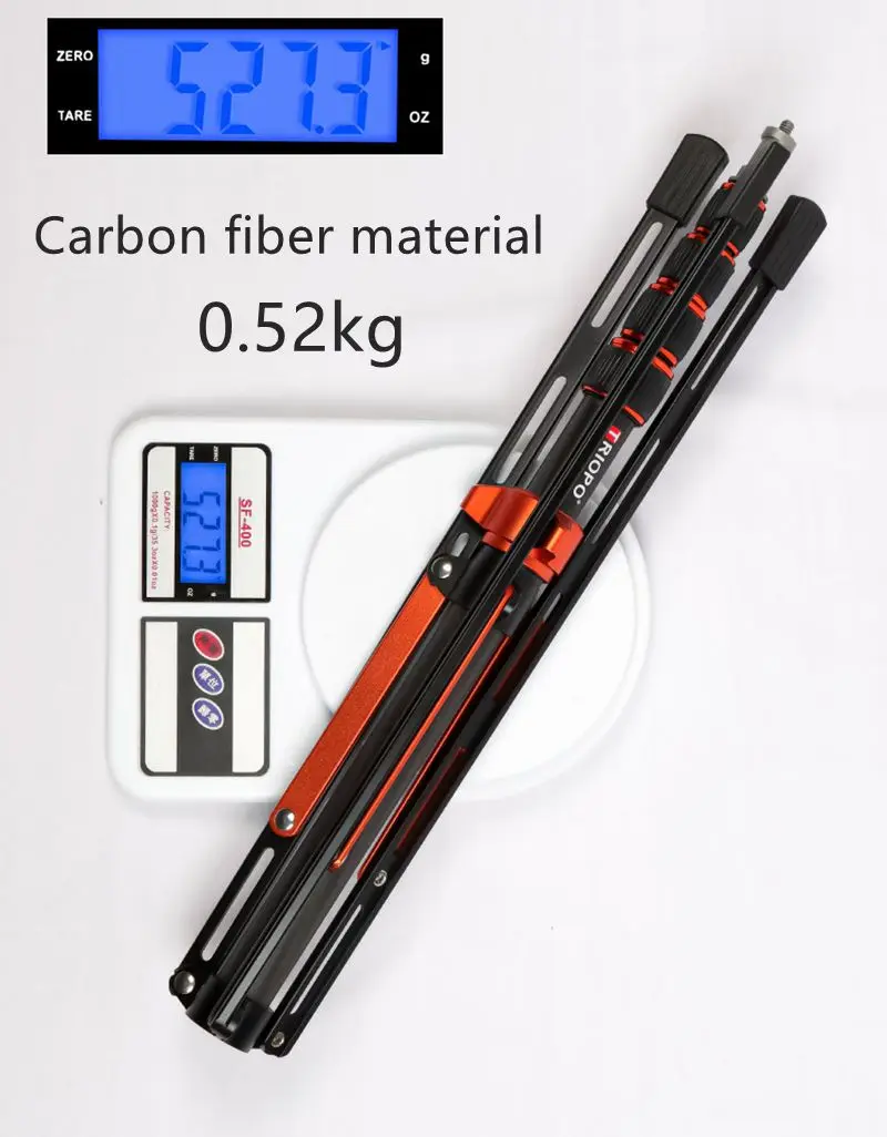 Карбоновый штатив для фотоаппарата с винтовой головкой 1/4 LED фотостудии