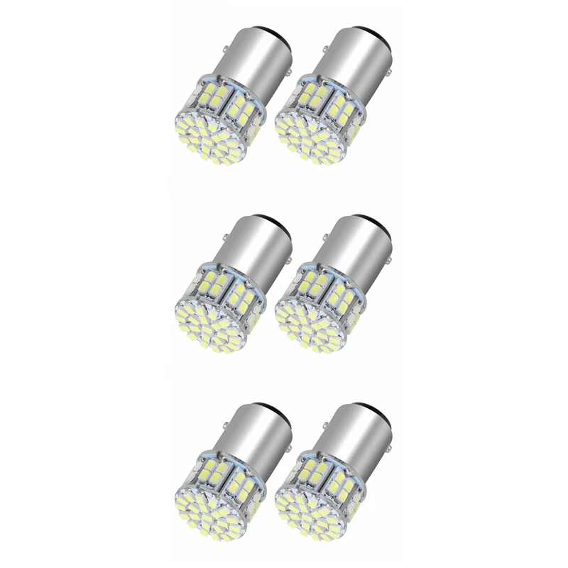 

6Pcs 6000K White 1157 50SMD Tail Brake LED Lights Bulb BAY15D 12V