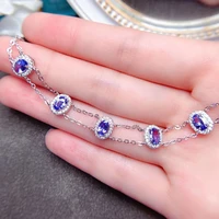 meibapj natural tanzanitecolorful sapphire bracelet 925 sterling silver blue stone bangle for women fine wedding jewelry