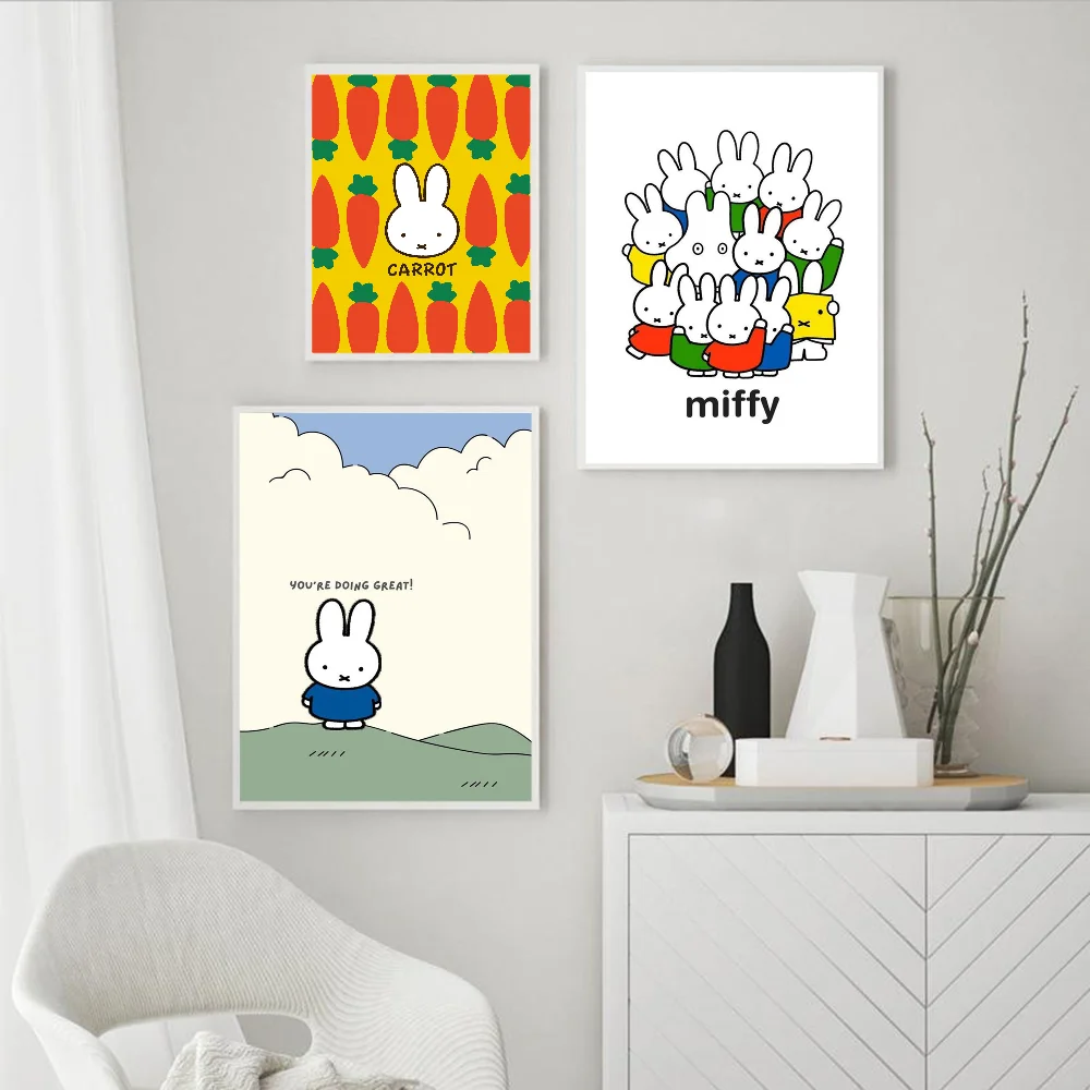 Самоклеящийся художественный постер M-Miffy белая бумага принты постеры