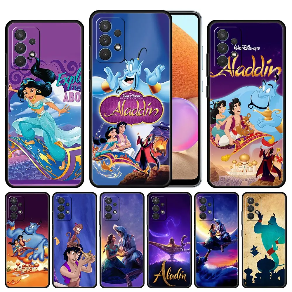 

Cover Case for Samsung Galaxy A12 A51 A21s A02 A02s A22 A32 A52 A72 4G 5G Soft Capa Armor Funda Disney Aladdin Princess Jasmine