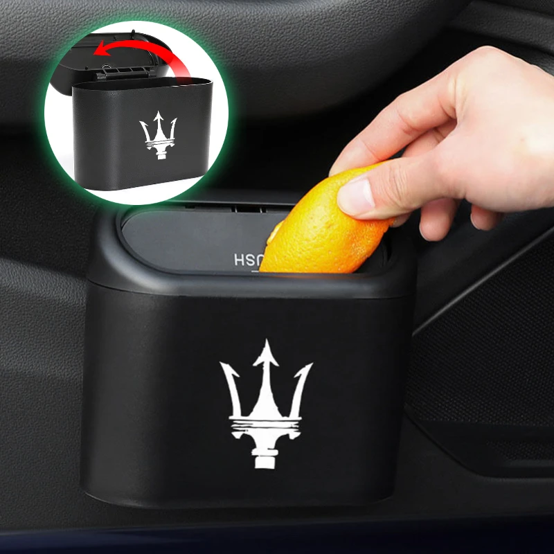 

Car Styling Trash Hanging Storage Box for Maserati Quattroporte Levante Ghibli Granturismo Gran Cabrio Gransport MC20 MC12 GTS