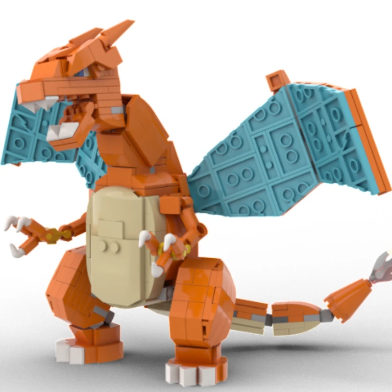 

MOC DIY, анимация, строительные блоки, Charizard, модель, строительные блоки, ручная декорация, детская игрушка, подарок на день рождения