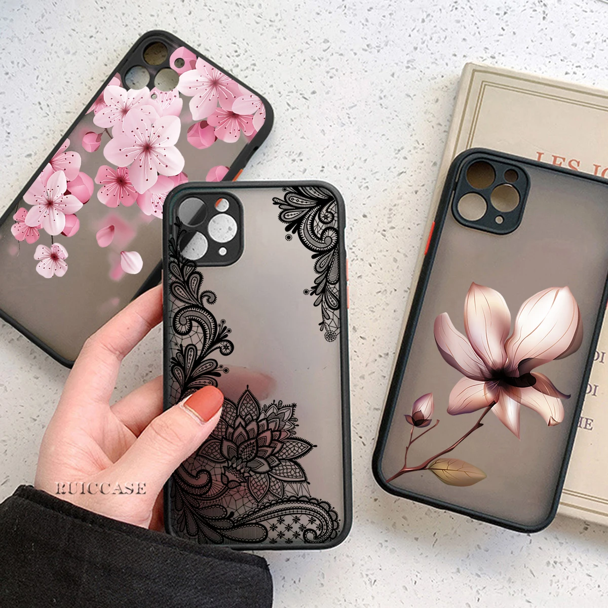 

For iPhone 11 12 13 Pro XS Max 8 7 Plus X XR SE 2020 13Mini Phone Case Flowers Mandala Sexy Floral Soft Bumper Matte Back Cover