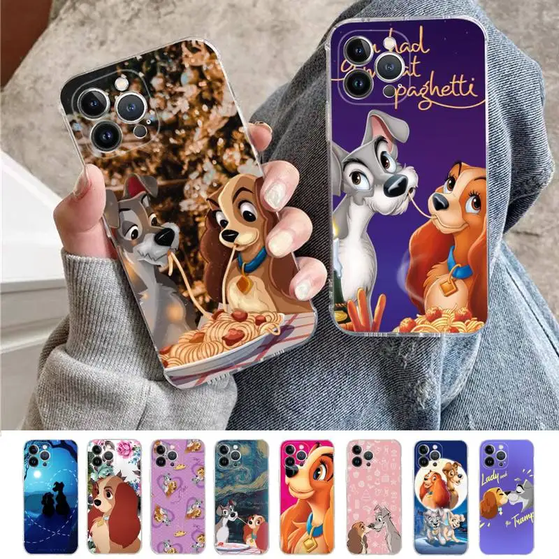 

Disney lady and the tramp Phone Case For iPhone 8 7 6 6S Plus X SE 2020 XR XS 14 11 12 13 Mini Pro Max Mobile Case