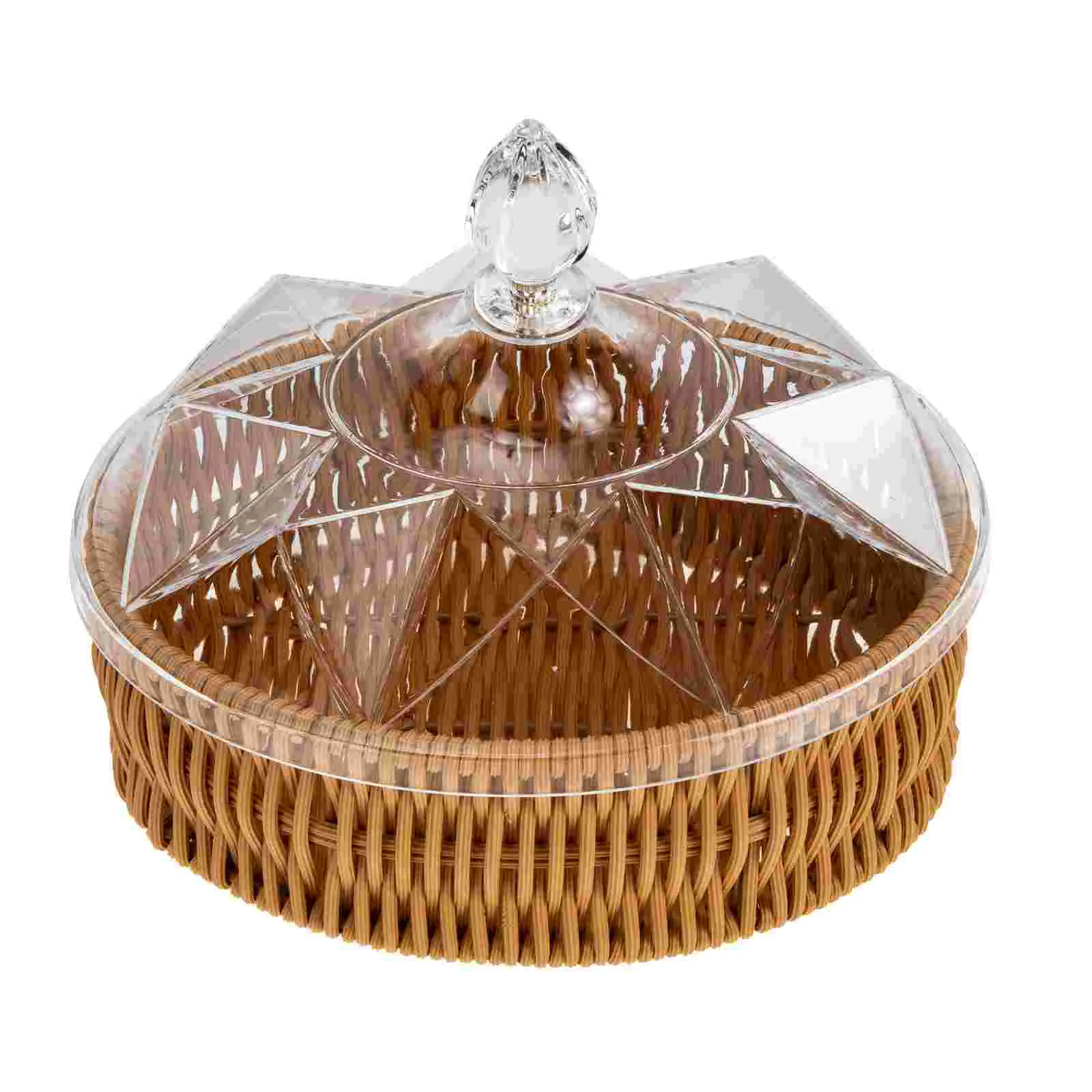 

Basket Bread Fruit Woven Trayserving Storage Rattan Wicker Container Snack Bowl Egg Holder Vegetable Candy Cover Baskets Round