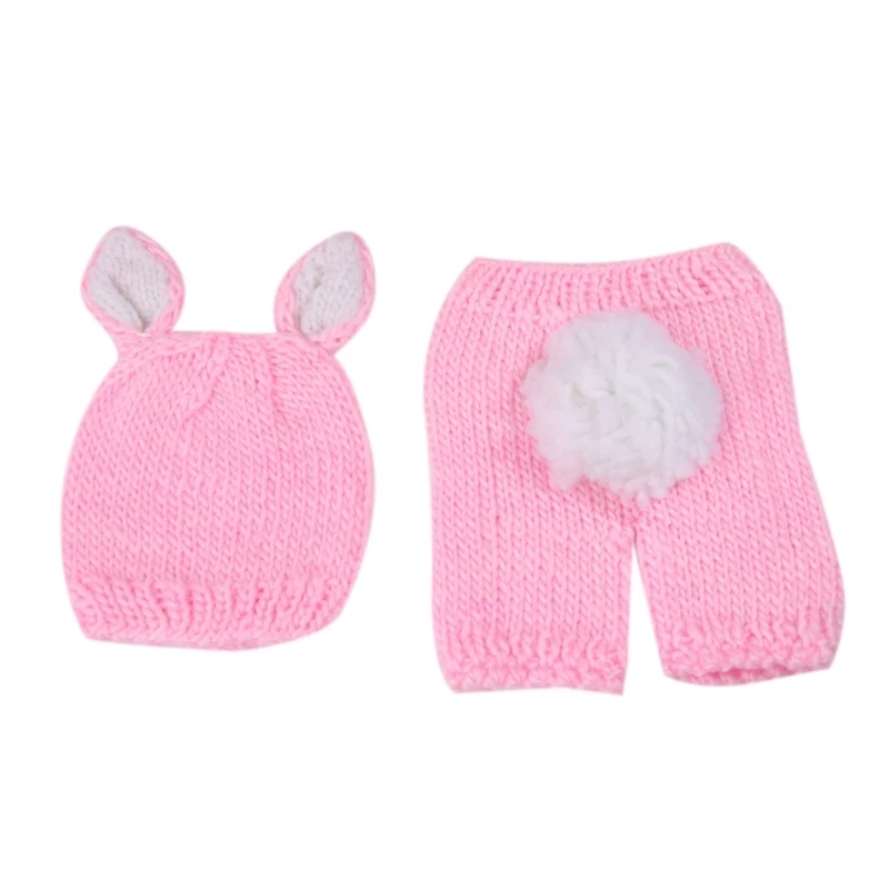 

1Set Baby Crocheted Knit Boy Girl Costume Outfit Photography Prop Hat with Pants