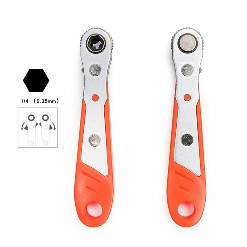 

Mini Magnetic Ratchet Wrench 1/4" Torx Bidirectional Control for Single/Double Head Screwdriver Tool
