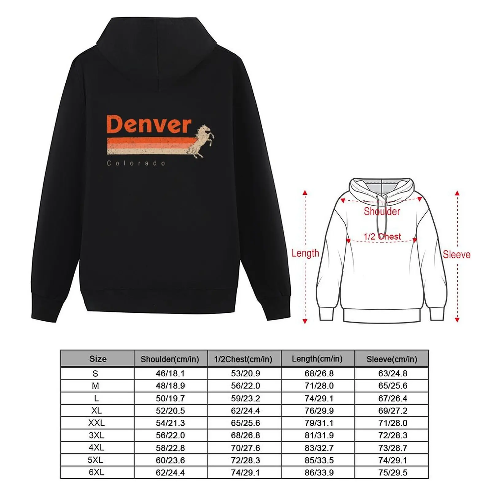 Фото Винтажная толстовка Denver Football Retro Colorado Bronco At Gameday, осенняя мужская дизайнерская одежда, мужская толстовка с капюшоном №4