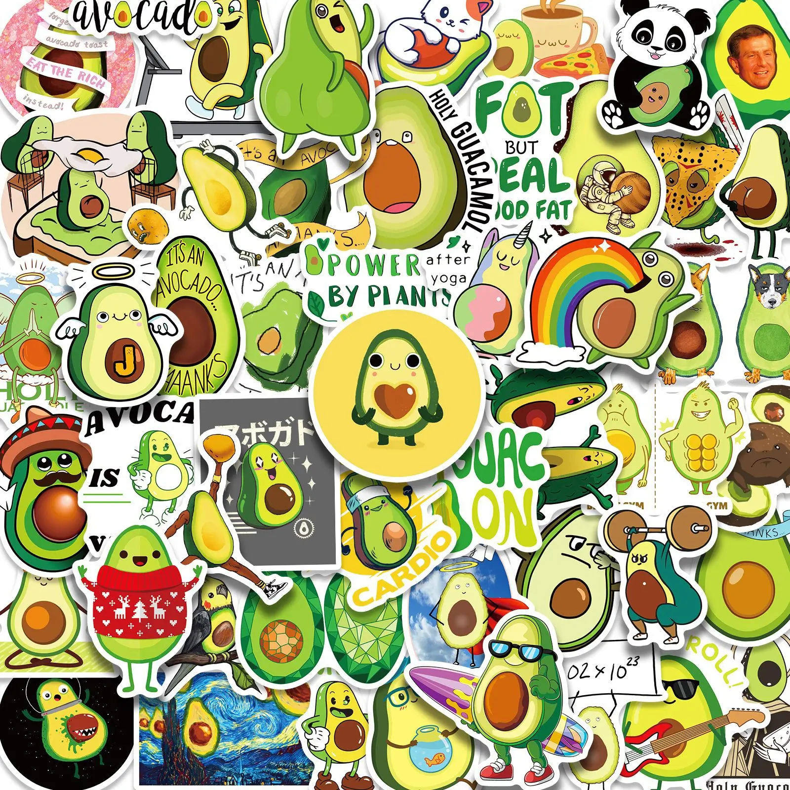 

50PCs Avocado Series Cartoon Stickers Luggage Skateboard Cute Kids Toys DIY Cool Graffiti Scrapbook Stationery Sticker Decal New