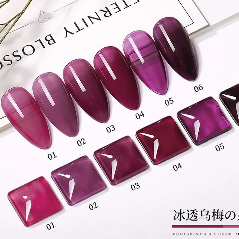 

6 Colors Nail Gel Polish 8ml Soak Off Uv Led Long Lasting Plum Purple Varnish Gel for Manicure DIY Nail Art Polish Gel Supplies