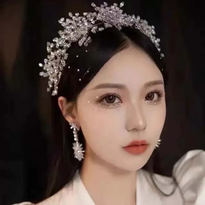 

Корона со стразами Ice Queen, свадебный головной убор для невесты, новинка 2021, высококачественные взрослые аксессуары для волос, свадебное шоу, ...