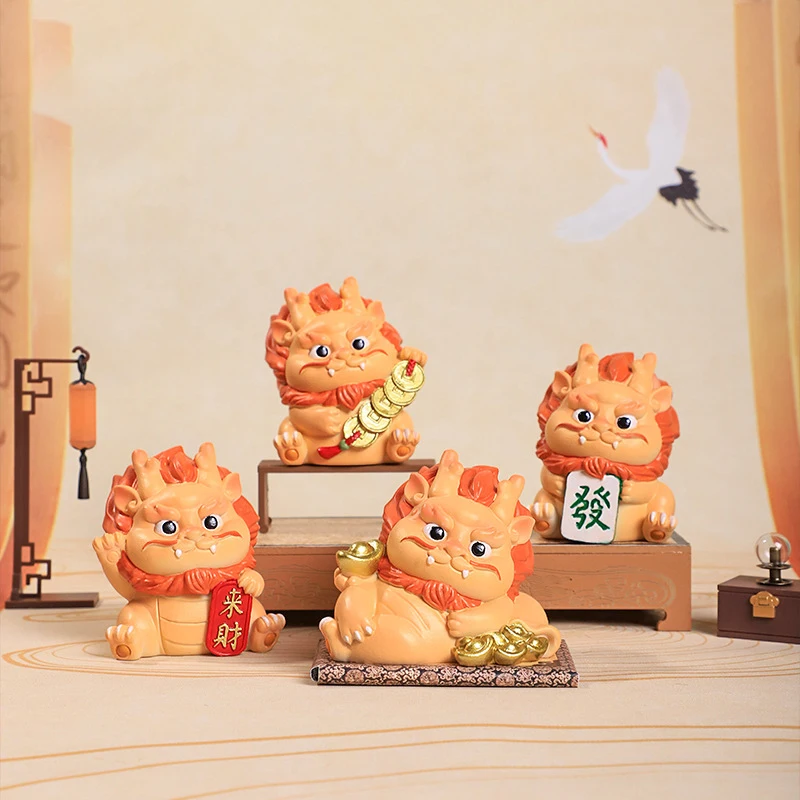 2024 милые кавайные фигурки китайского зодиака с маленьким драконом 12 новым годом