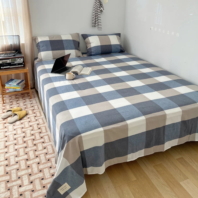 

High Quality Cotton Flat Sheets Sweat-absorbing Breathable Cover for Bed 90 105 135 150 1 or 2 People