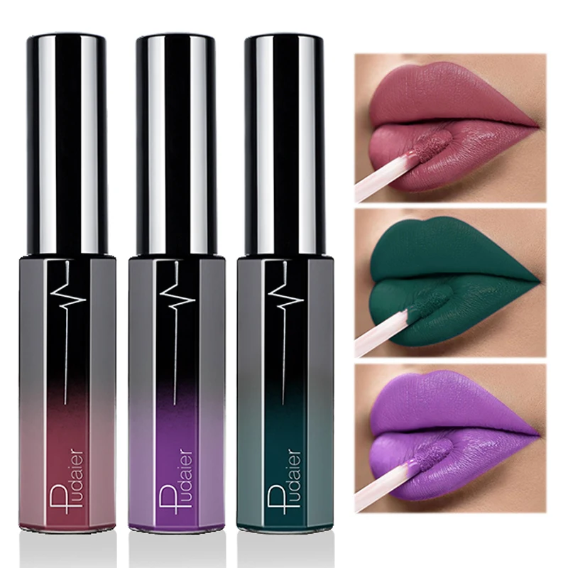 

Semi Matte Lip Gloss Waterproof Long Lasting Moisturizing Lip Tint 36 Colors Red Green Purple Tattoo Lips Makeup Nude Lipstick