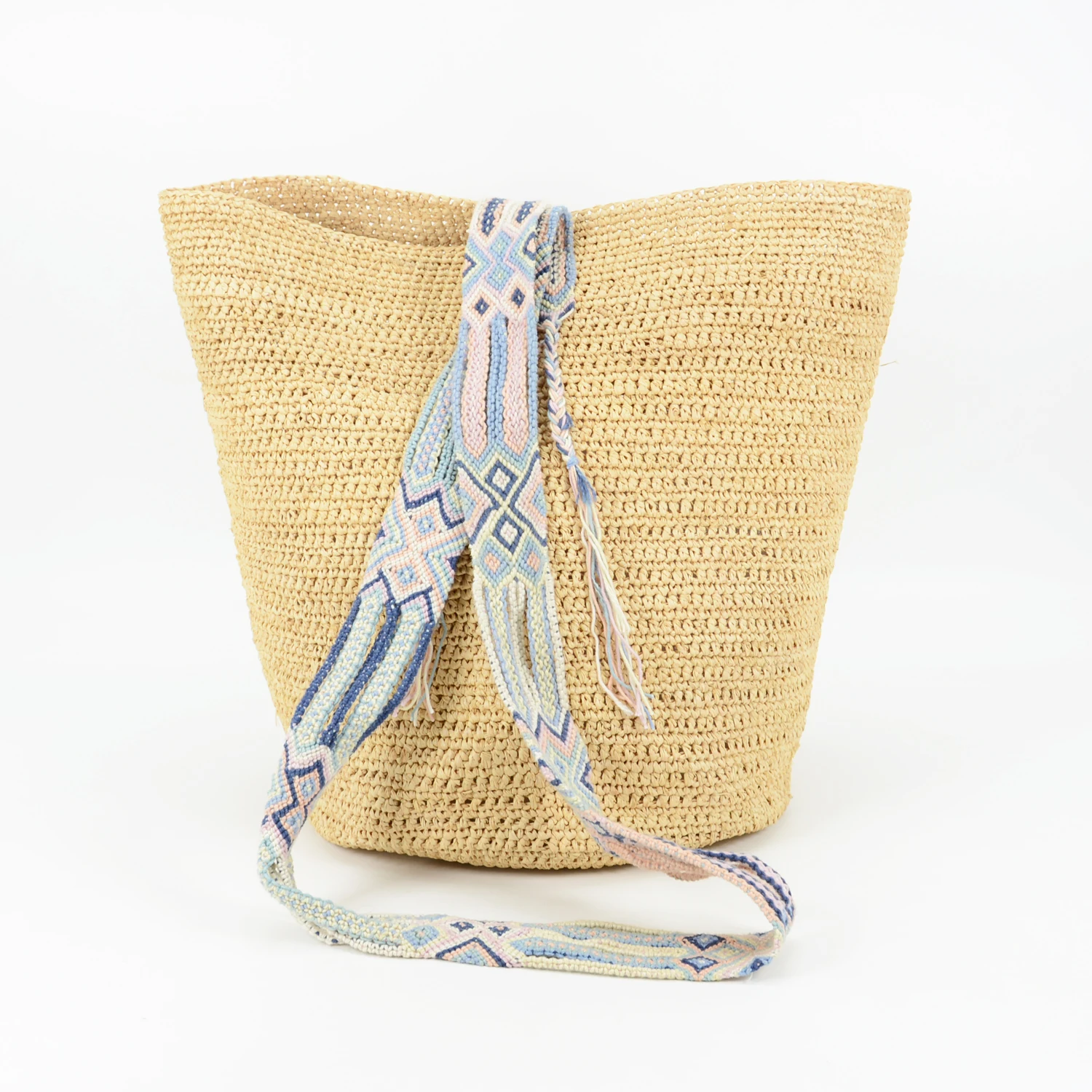 

Wayu Raffia Straw Basket Bag With HandWoven Strap
