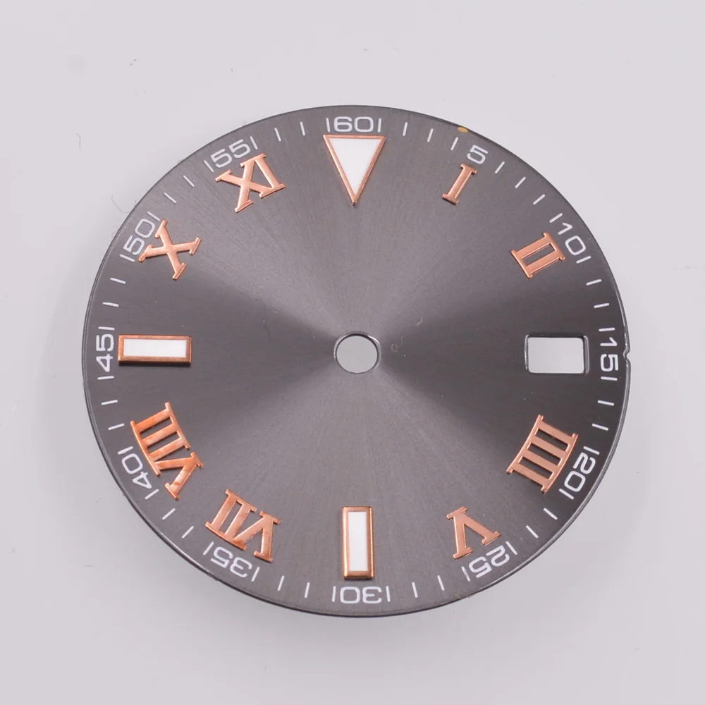 29 мм зеленый светящийся римский шкала циферблат подходит для часов NH35 NH36