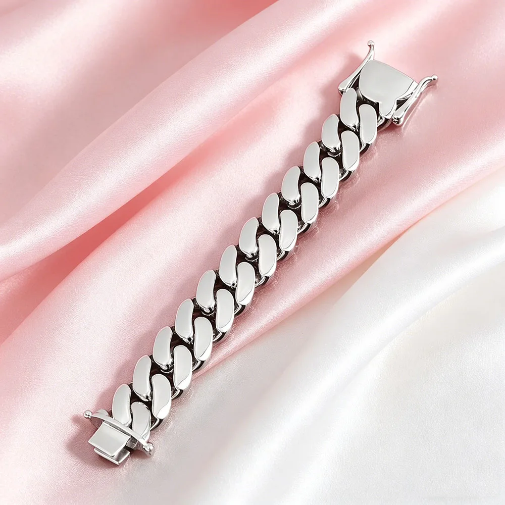 Фото HHIOK Custom 22-миллиметровое колье Cuban Link из латуни с кубическим цирконием 5А, блестящее, в стиле хип-хоп, мужское и женское ювелирное украшение, браслет №5