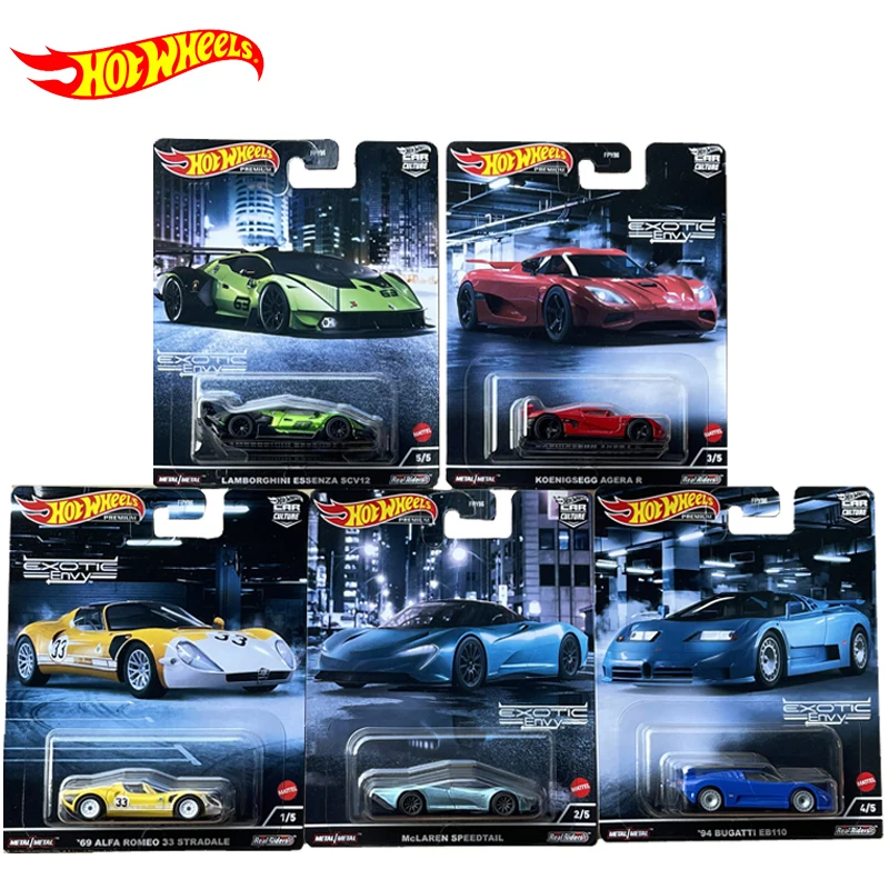 

Original Hot Wheels Premium Car Culture Exotic Envy Diecast 1:64 Voiture Alfa Romeo McLaren Speedtail Kids Toys for Boys Gift