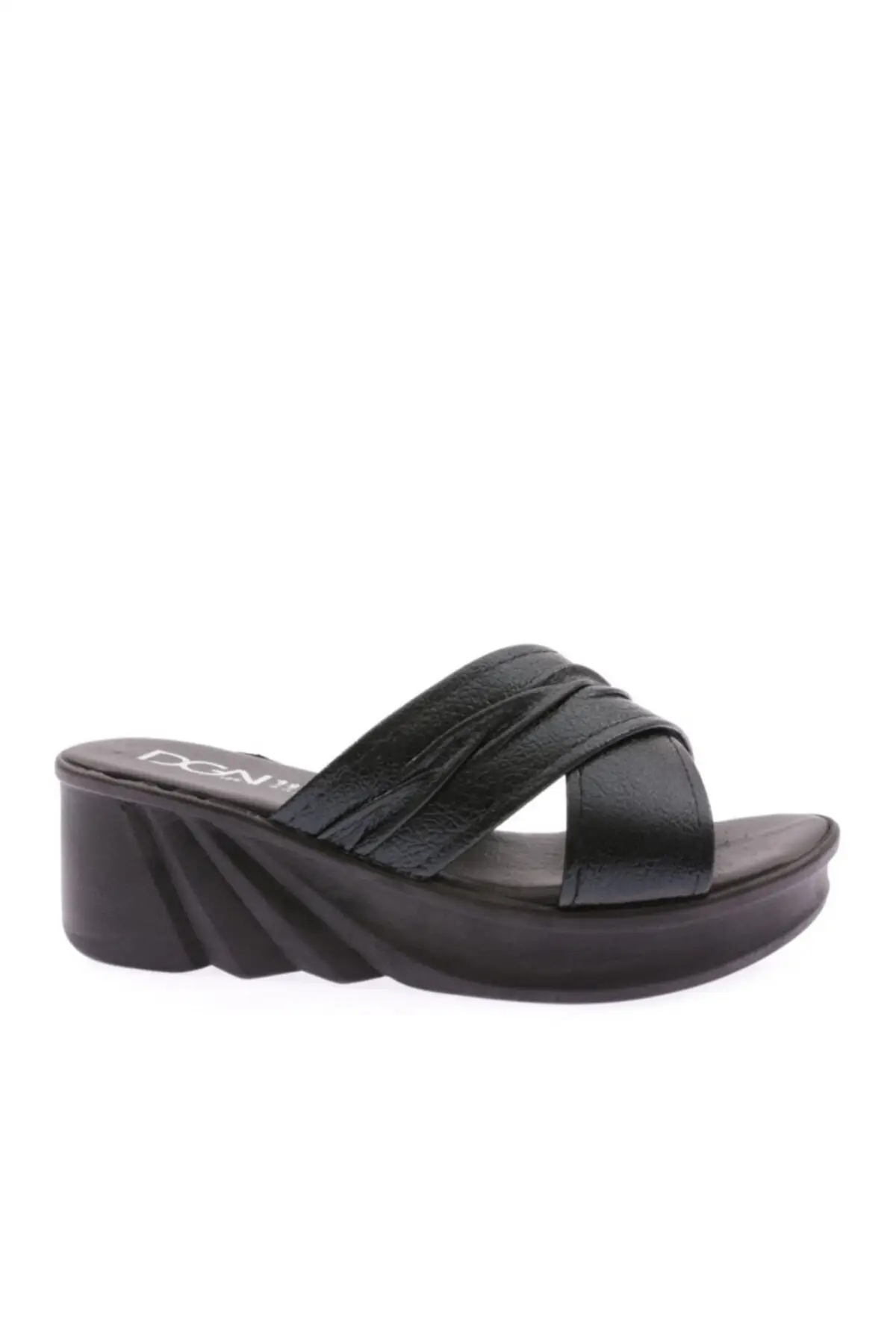 

2100-45 women high sole cross band slipper