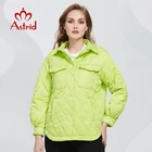 Astrid 2022 весенние женские парки больших размеров с алмазным узором, стеганые пальто с отворотами и карманами, свободная короткая куртка, верхняя одежда, стеганая AM-7547