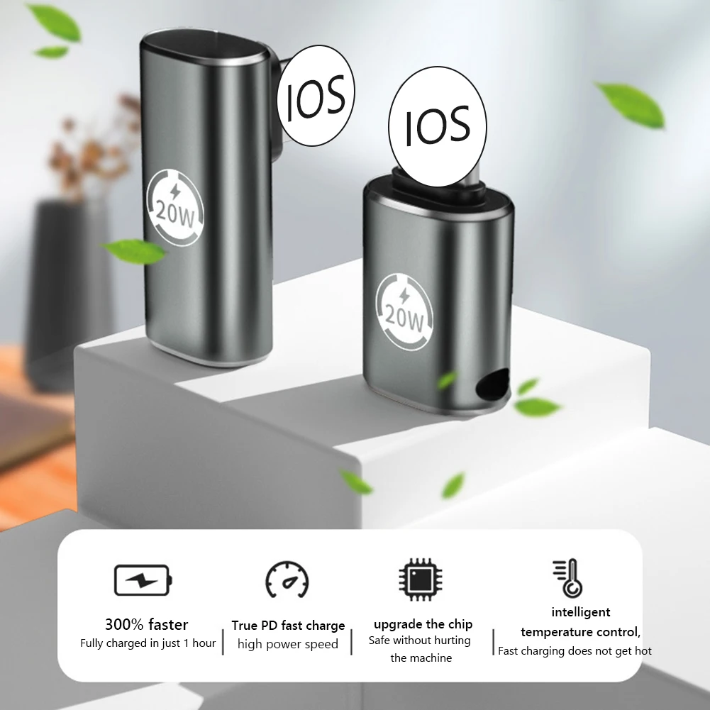 

Type-C Female to 8 Pin Male Converter PD20W Portable Data Transfer PD Adapter Phone Charging Connector for Apple iPhone/ iPad