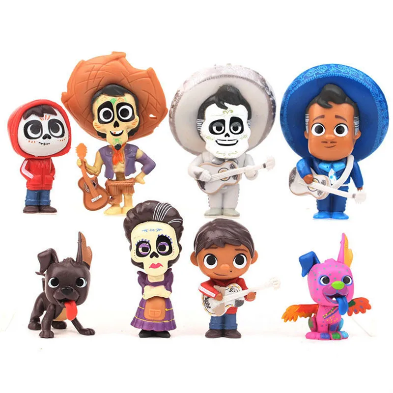 

8 шт./компл. экшн-фигурка из фильма Disney Coco, аниме, мини-украшение, коллекционная фигурка из ПВХ, Игрушечная модель для детей 6-9 см