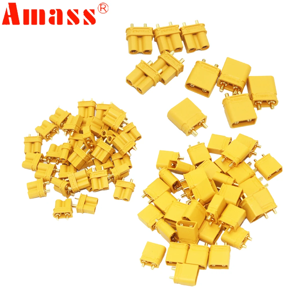 

Battery connector plug Amass XT30U Male Female Gold-plated for RC Aircraft (50 Pair)100pcs