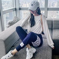 tb sweatpants womens spring and autumn new casual sports pants loose knitted pants couples with the same paragraph radish pants