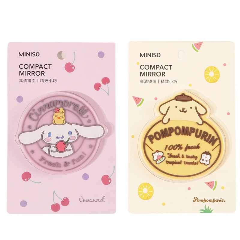 

Sanrio Cinnamoroll Purin Dog, мультяшная силиконовая односторонняя портативная зеркальная Милая переноска, аниме игрушки