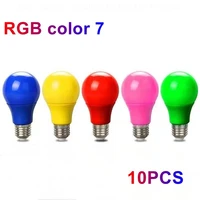 10pcs 7 color 220v 110v e27 5w 7w 9w led color plastic coated aluminum colorful red yellow green blue decorative lantern bulb