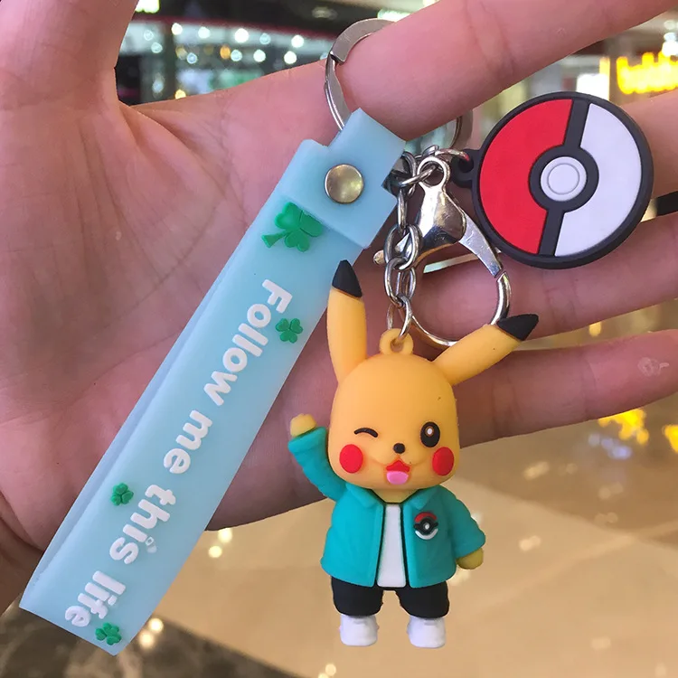 

Pikachu Keychain Cartoon Doll Pendant School Bag Bag Charm Ornament Pokemon Car Key Chain