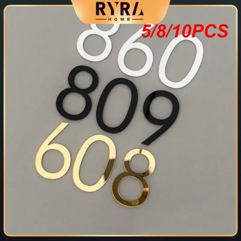 

5/8/10PCS Floating Exterior House Number Floating Exterior House Numbers 3d Digits 0-9 Number Sticker