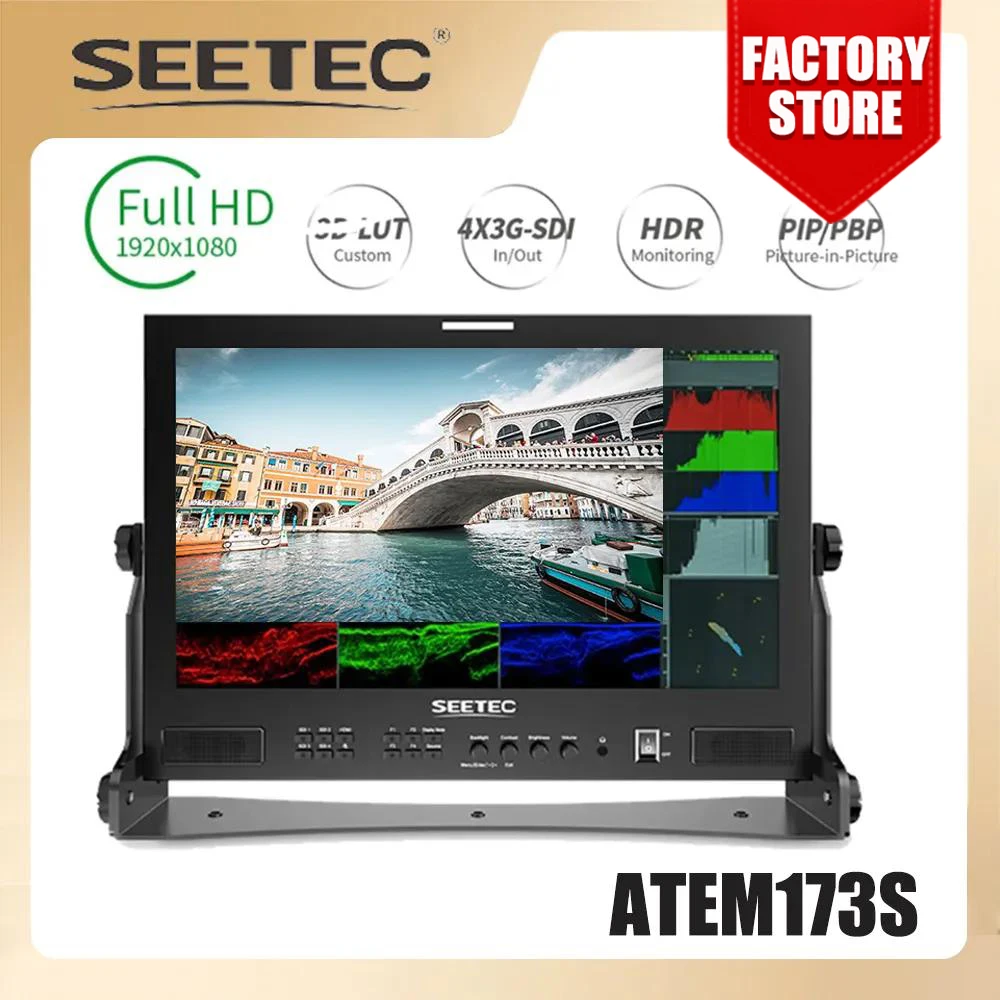 SEETEC 17 3 дюйма ATEM173S Профессиональная трансляция HDR 3G-SDI HDMI Точный монитор сигнала